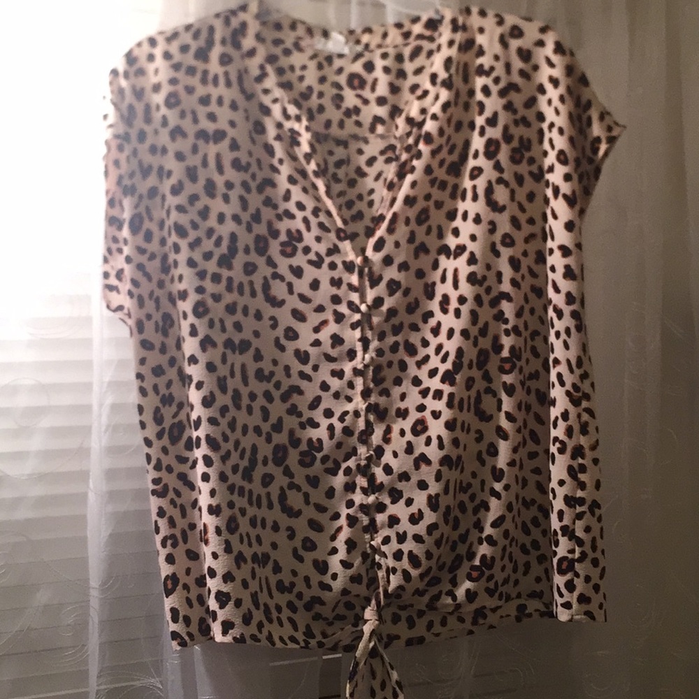 A cheetah print blouse